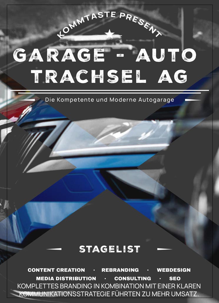 Kommtaste unterstützt die Garage-Auto Trachsel AG, spezialisiert auf Autos, umfassend mit Content Creation, Rebranding, Webdesign, Consulting und SEO-Optimierung