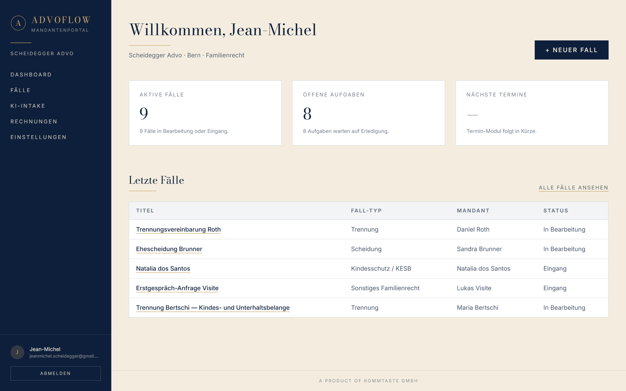 AdvoFlow — Alles im Blick